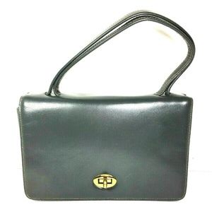 Block True Vtg Small Petite Gray Faux Leather Bag